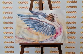 Stampa su tela – Angelo libero con ali viola