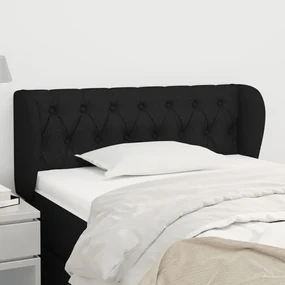 Testiera Ad Orecchio Nera 103x23x78/88 Cm İn Tessuto /