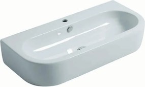 Lavabo sospeso semicerchio Flo 90cm H 16.5 x P 42 cm in ceramica bianco