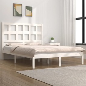 Giroletto Senza Materasso Bianco 140x200 Cm Legno Massello Pino /