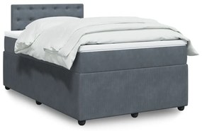 Giroletto A Molle Con Materasso Grigio Scuro 120x200 Cm Velluto /