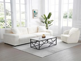 Tavolino in ceramica e Metallo Effetto marmo Bianco e Nero - MELRONE di PASCAL MORABITO