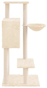 Albero per gatti con tiragraffi in sisal crema 108,5 cm