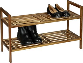 Scarpiera di colore naturale in acacia massiccia 69x40,5x27 cm Fondi – Wenko