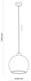 TK Lighting Lampada a sospensione Devi, trasparente, a 1 luce, Ø 25cm