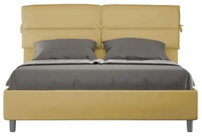 Letto matrimoniale e rete 160x190 in microfibra ocra Nandy