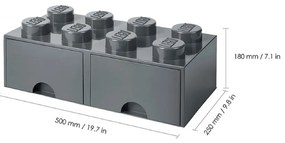 Scatola portaoggetti per bambini grigio scuro con 2 cassetti - LEGO®