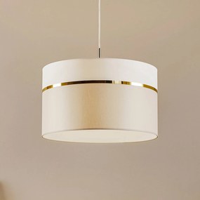 Argon Lampada a sospensione in tessuto Long 1 lampada bianco/grigio/ottone