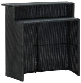 Set bar da giardino 4 pz con cuscini nero
