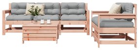 Set divani da giardino 6 pz in legno massello abete douglas