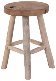 Sgabello in teak con 4 gambe , ø 30 cm Badia - House Nordic