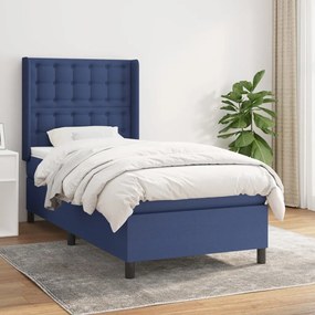 Giroletto A Molle Con Materasso Blu 90x190 Cm İn Tessuto /