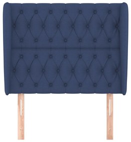 Testiera ad orecchio blu 103x23x118/128 cm in tessuto