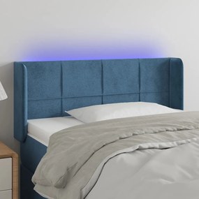 Testiera A Led Blu Scuro 103x16x78/88 Cm İn Velluto /