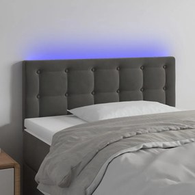 Testiera A Led Grigio Scuro 80x5x78/88 Cm İn Velluto /