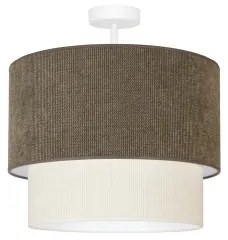 Duolla - Lampadario a plafone CORDUROY 1xE27/15W/230V diametro 40 cm marrone/color crema