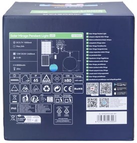 Aigostar-LED RGBW Lampadario solare MESH 35W/3,7V 8000 mAh 2700K-6500K IP65 d. 30 cm