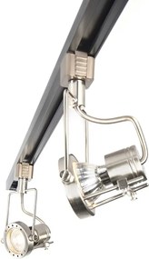 Sistema di binari monofase Smart nero con acciaio incl. 5 WiFi GU10 - Iconic Suplux