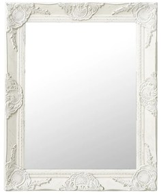 Specchio Da Parete Stile Barocco 50x60 Cm Bianco /