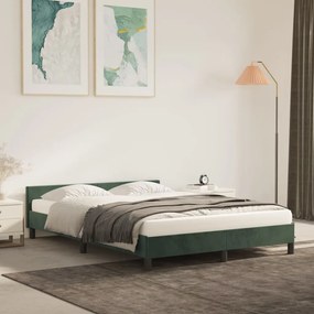 Giroletto Senza Materasso Verde Scuro 140x190 Cm İn Velluto /