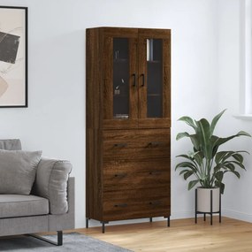 Credenza Rovere Marrone 69,5x34x180 Cm İn Legno Multistrato /