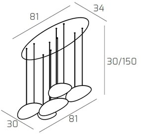 Sospensione Moderna Planet Metallo Sabbia Bianco 5 Luci Gx53