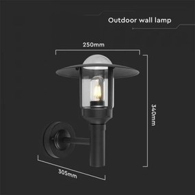 Applique da esterno 1xE27/60W/230V IP44 nero