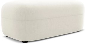 Poggiapiedi bianco con rivestimento in velluto Moana – Makamii