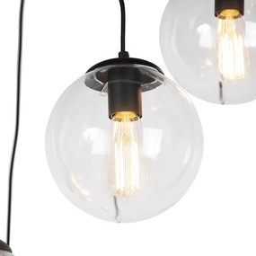 Lampada a sospensione intelligente nera 7 luci incl. Wifi ST64 - Pallon