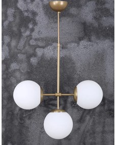 Lampada a sospensione con paralume in vetro oro e bianco ø 15 cm Seagull - Squid Lighting