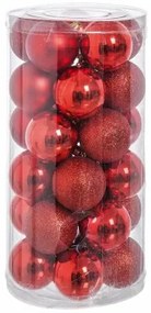 Palle di Natale Rosso Plastica Porporina 6 x 6 x 6 cm (30 Unità)