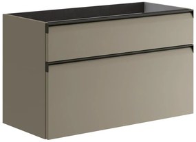 Mobile da bagno sotto lavabo Fusion marrone opaco L 99.5 x H 60 x P 45.5 cm 2 cassetti, lavabo non incluso