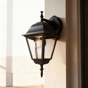 Applique Lanterna da Esterno IP54 E27 Nera - Serie ALFIERI 1B