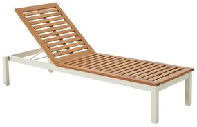 Lettino senza cuscino NATERIAL in alluminio beige e seduta marrone
