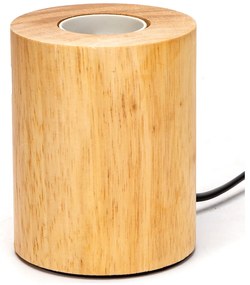Portalampada da tavolo Cilindro in legno E27 80×100 mm Aigostar