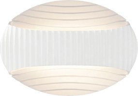 Applique Tonda da Parete 2xG9 Rigata in Gesso Pitturabile