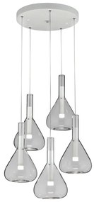 Apparecchio a sospensione LED bianco con paralume in vetro ø 55 cm Cipera - CINQUE