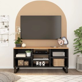 Mobile Tv 100x33x46cm Legno Massello Acacia E Legno Multistrato /