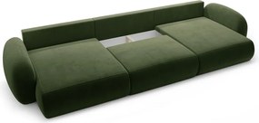 Divano angolare verde allungabile/con contenitore (a U) con rivestimento in velluto Tonale – Cosmopolitan Design