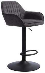 Sgabello da bar grigio scuro imbottito con altezza regolabile/con braccioli (altezza della seduta 65 cm) Nolan – Unique Furniture