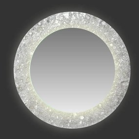 Specchio con illuminazione integrata tondo Retroil Diametro 98 cm, vetro fuso graniglia