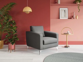 Orione Poltroncina in ecopelle moderna e impermeabile T04 antracite