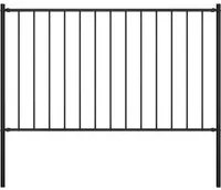 Pannello Recinzione con Pali Acciaio Verniciato 1,7x1 m Nero