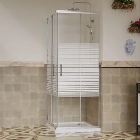 Box doccia 70x90 in cristallo temperato 6mm serigrafato con installazione adattabile