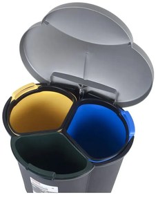 Contenitore in plastica per rifiuti differenziati/pedali 17+17+6 l Trio - Curver