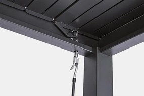 Pergola Bioclimatica 3x3 In Alluminio Con Lamelle Orientabili Antracite Pacific Bizzotto