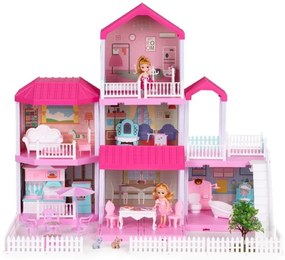 Grande casa pieghevole per bambole + mobili da giardino