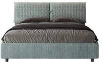 Letto imbottito Matrimoniale 160x210 cm tessuto Agata Mados - Senza rete,Azzurro/Azzurro