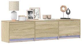 Mobile Porta Tv Con Led Rovere Sonoma 165x34x40cm İn Truciolato /