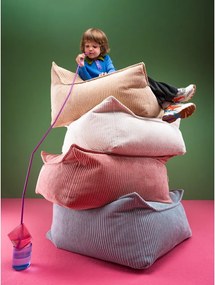 Pouf a sacco per bambini blu con rivestimento in velluto a coste Square – Wigiwama